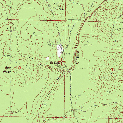 Topographic Map of Saint Luke Church, MS