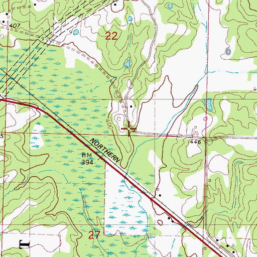 Topographic Map of Saint Mark Church, MS
