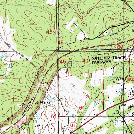 Topographic Map of Saint Marks Church, MS