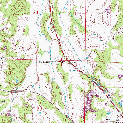 Topographic Map of Saint Nazareth Church, MS