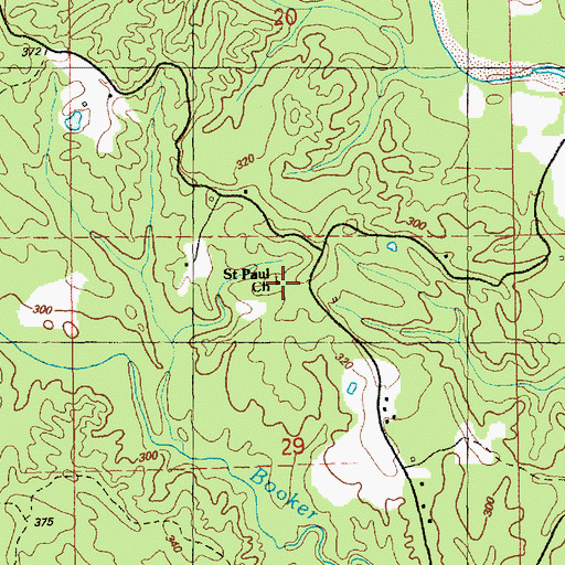 Topographic Map of Saint Paul Church, MS
