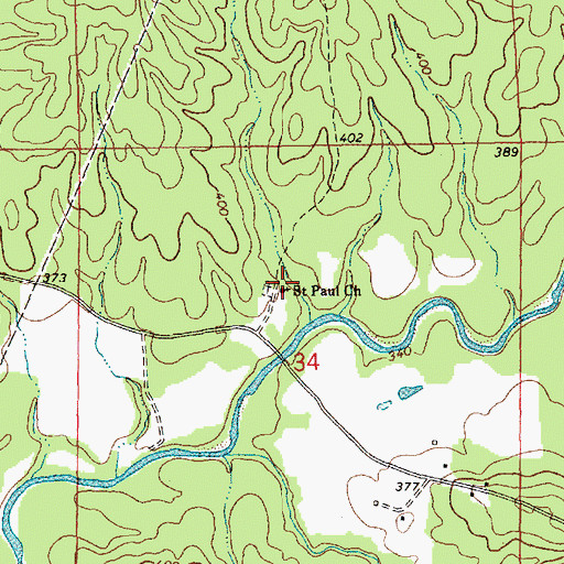 Topographic Map of Saint Paul Church, MS