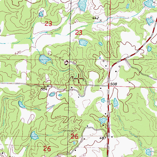 Topographic Map of Saint Pauls Church, MS