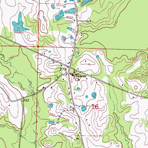 Topographic Map of Salem Church, MS