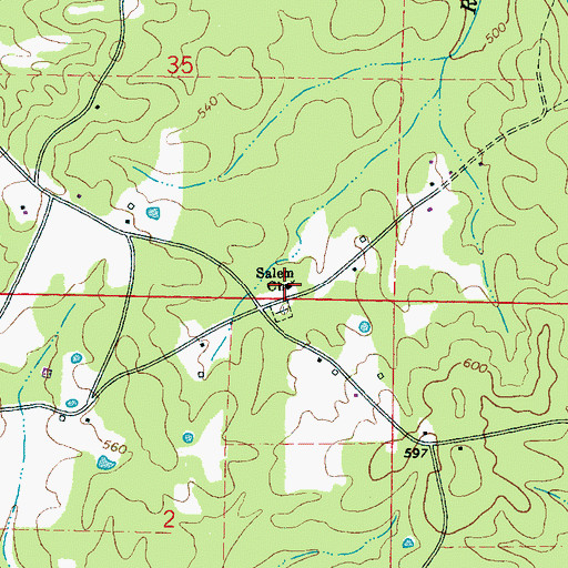 Topographic Map of Salem Church, MS