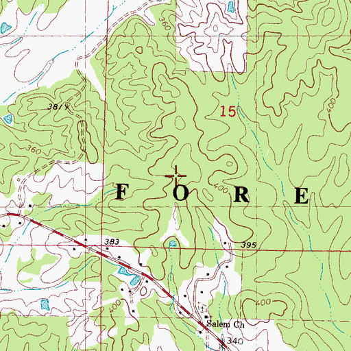 Topographic Map of Salem Church, MS