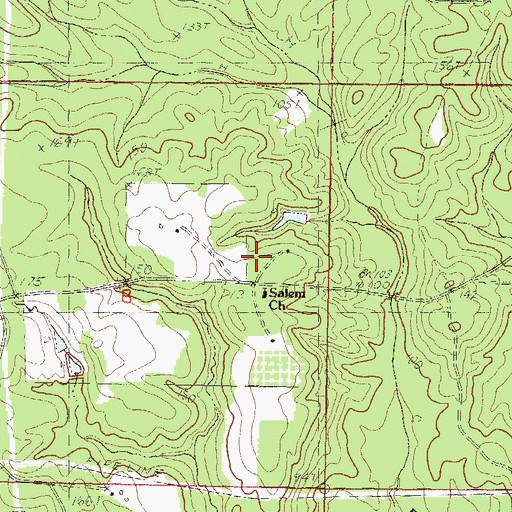 Topographic Map of Salem School, MS