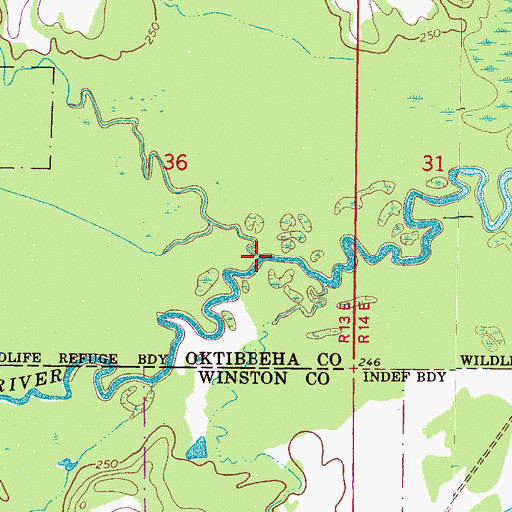 Topographic Map of Sand Creek, MS