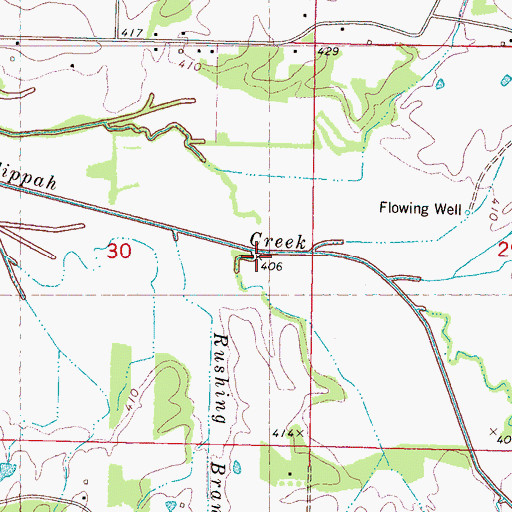 Topographic Map of Sand Gulley, MS