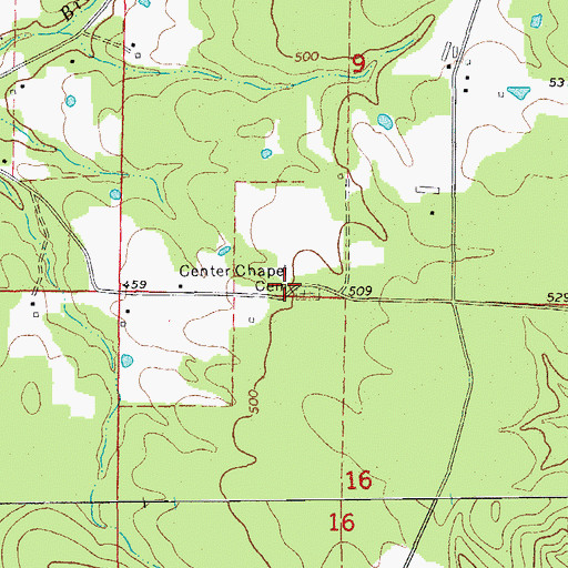 Topographic Map of Center Chapel Missionary Baptist Church (historical), AR