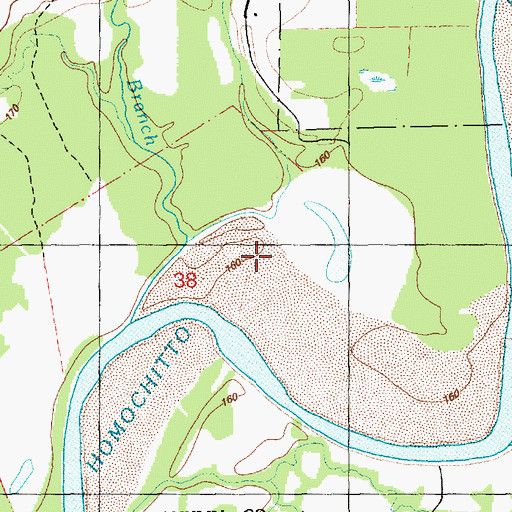 Topographic Map of Sandy Branch, MS