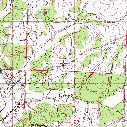 Topographic Map of Sandy Church, MS