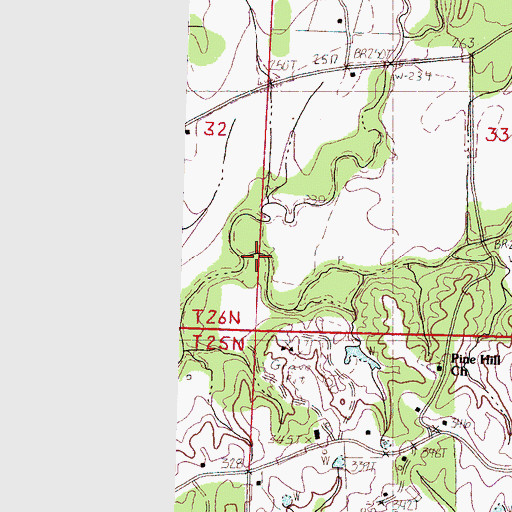 Topographic Map of Sandy Creek, MS