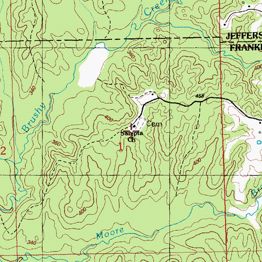 Topographic Map of Sarepta Baptist Church, MS