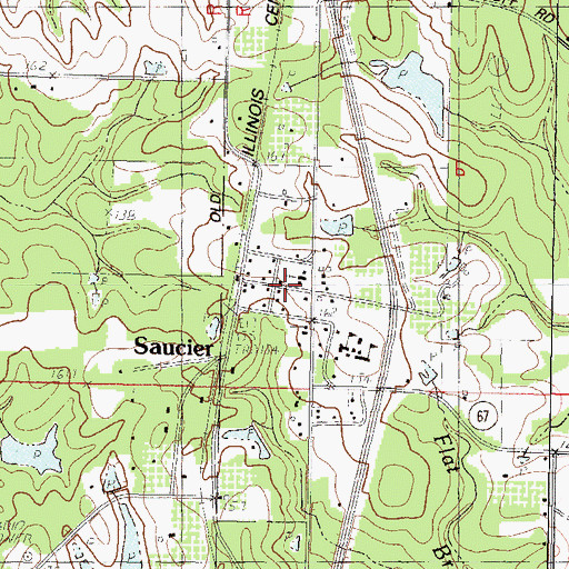 Topographic Map of Saucier, MS
