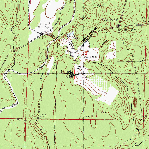 Topographic Map of Saucier Cemetery, MS