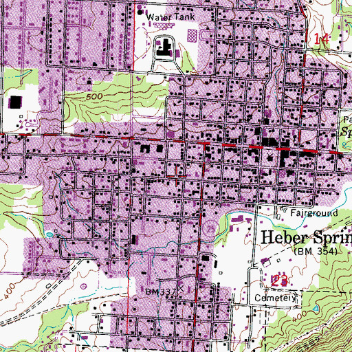 Topographic Map of Church of God, AR
