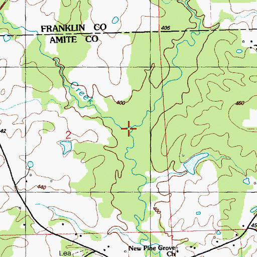Topographic Map of Scott Creek, MS
