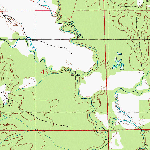 Topographic Map of Seabury Creek, MS