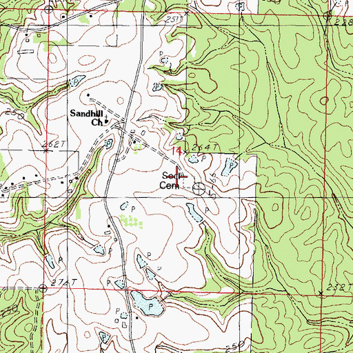 Topographic Map of Seal Cemetery, MS