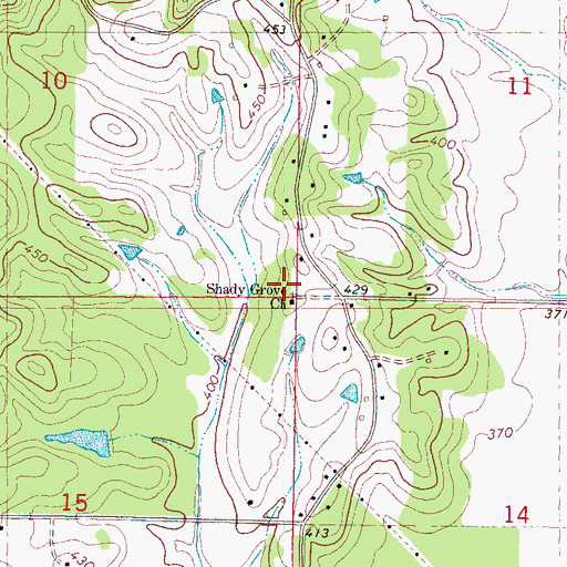 Topographic Map of Shady Grove Church, MS