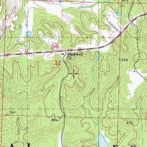 Topographic Map of Shady Grove Church, MS