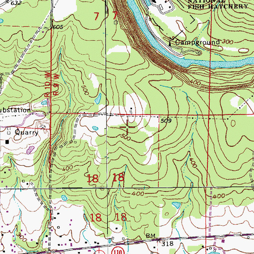 Topographic Map of Baptist Health Medical Center Heber Springs, AR