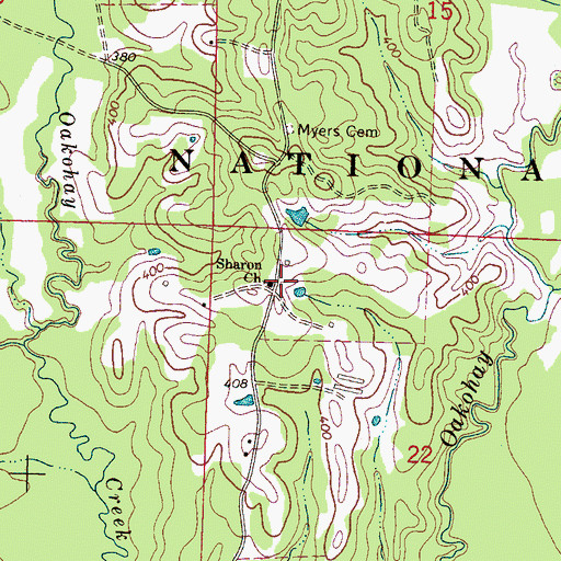 Topographic Map of Sharon Church, MS