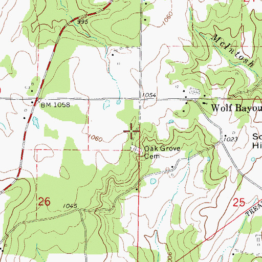 Topographic Map of Comfort School (historical), AR
