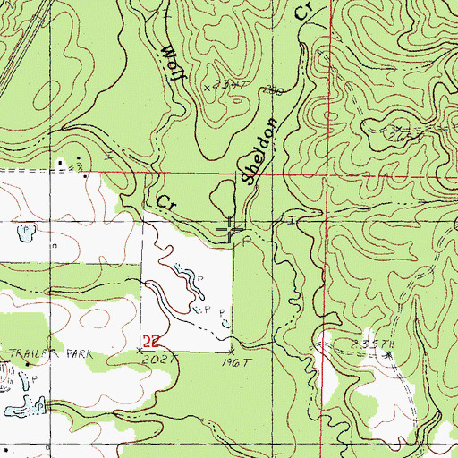 Topographic Map of Sheldon Creek, MS
