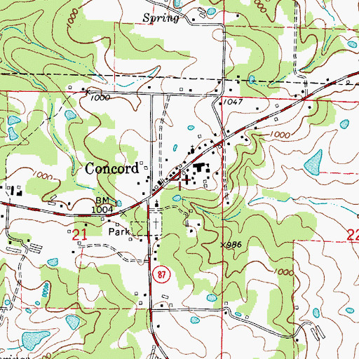 Topographic Map of Concord Elementary School, AR