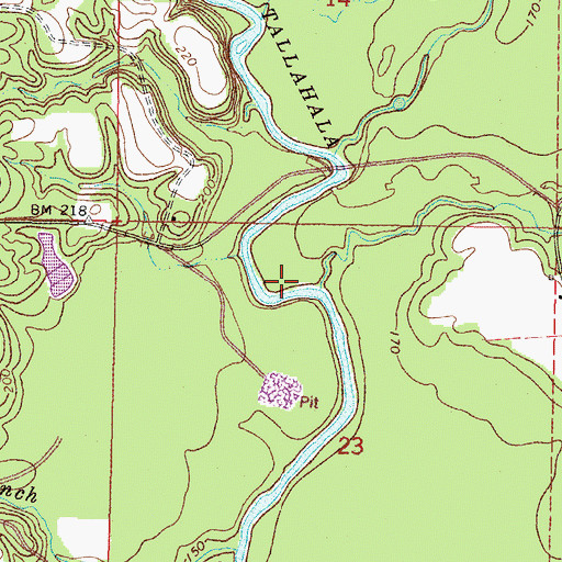Topographic Map of Sholars Mill Creek, MS