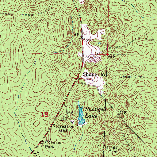 Topographic Map of Shongelo, MS
