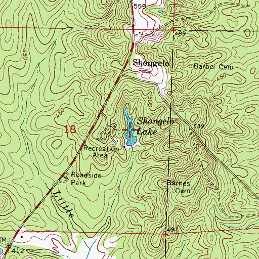 Topographic Map of Shongelo Lake, MS