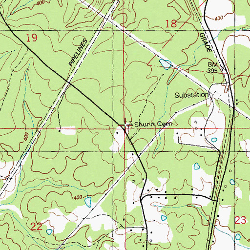 Topographic Map of Shurin Cemetery, MS