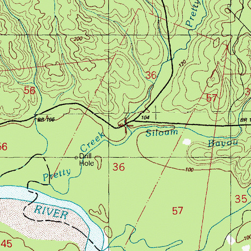 Topographic Map of Siloam Bayou, MS