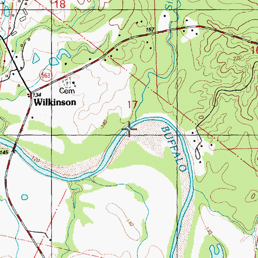 Topographic Map of Silver Creek, MS