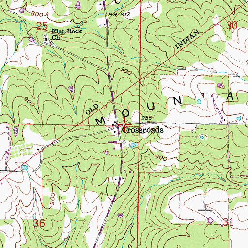Topographic Map of Crossroads Community Church, AR