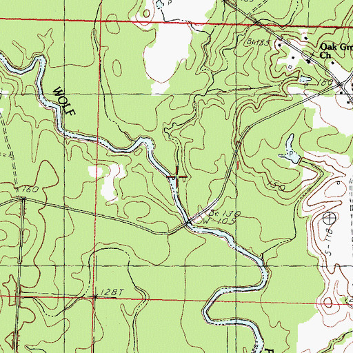 Topographic Map of Silver Run, MS
