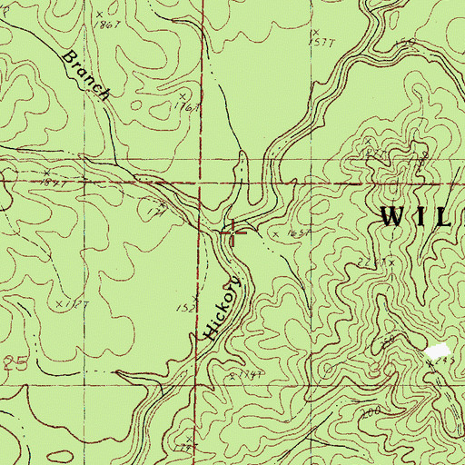 Topographic Map of Silver Run Branch, MS