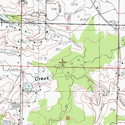 Topographic Map of Sivils Creek, MS