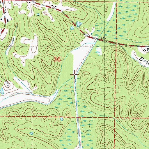 Topographic Map of Smith Branch, MS