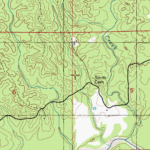 Topographic Map of Smith Cemetery, MS
