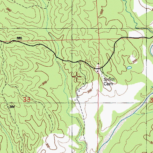 Topographic Map of Smith Cemetery, MS