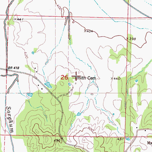 Topographic Map of Smith Cemetery, MS