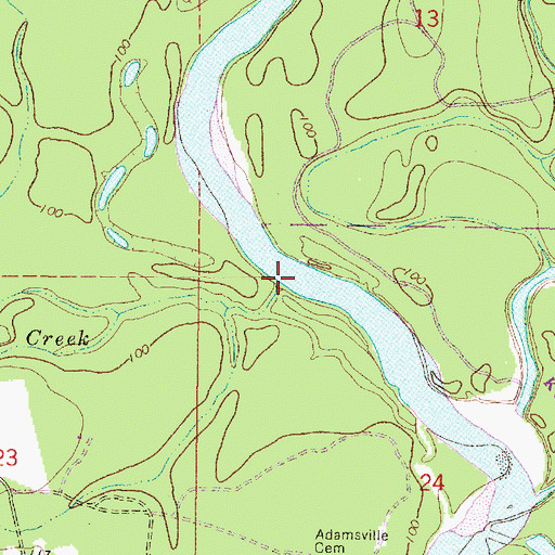 Topographic Map of Smith Creek, MS