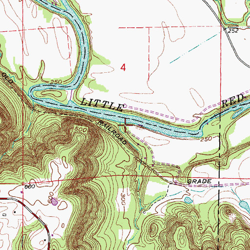 Topographic Map of Dripping Springs Landing, AR
