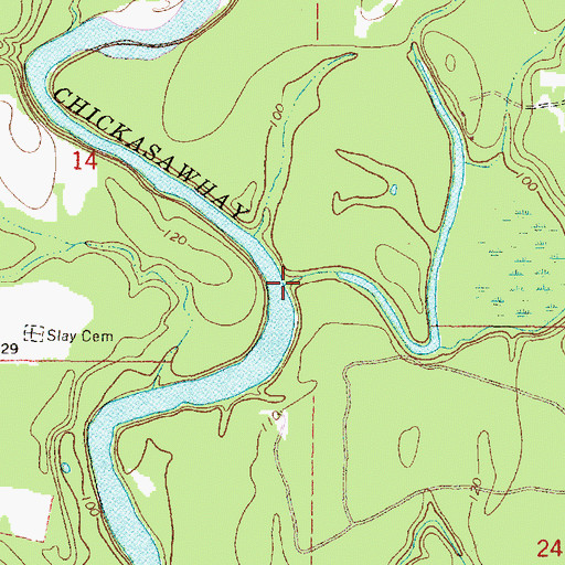 Topographic Map of Snell Creek, MS