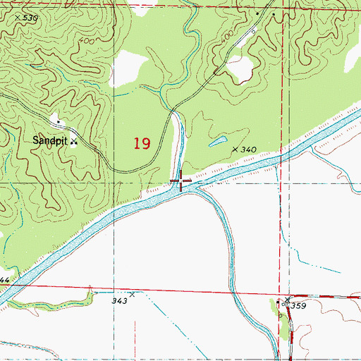 Topographic Map of Snow Creek, MS