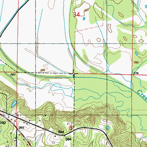 Topographic Map of Soctahoma Creek, MS